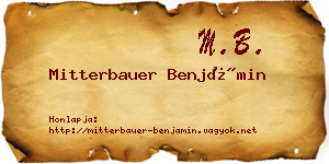 Mitterbauer Benjámin névjegykártya